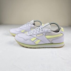 Reebok Classic Nylon Running Shoes Women Lilac Yellow Low Top Sneakers 9‎